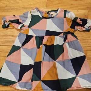 Pink Chicken Geometric Multicolor Dress